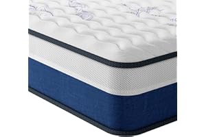 Vesgantti Queen Mattress, 12 Inch Innerspring Hybrid Queen Size Mattresses with Memory Foam and Individual Pocket Spring, Mattress in a Box