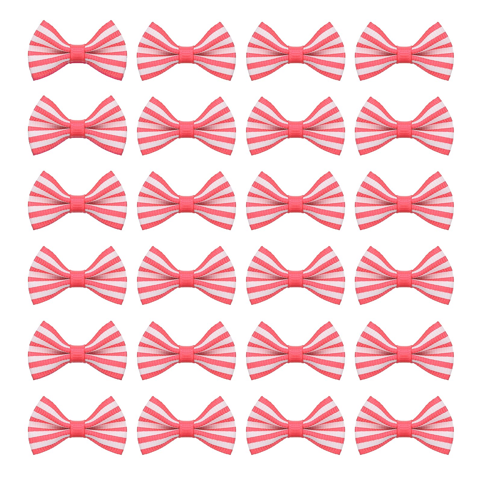 PATIKIL 1.2" Mini Bows for Crafts, 100 Pcs Grosgrain Ribbon Mini Bow Ties Printing Small Bows for DIY Sewing Hair Clips Scrapbooking Gift Decor, Rose Red