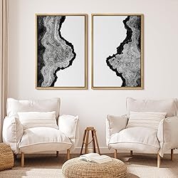 MUDECOR Framed Canvas Print Wall Art Set Black and