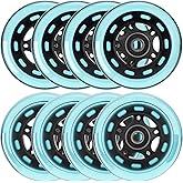 HeyZomm Inline Skate Wheels Replacement Kit, 85A, 8-Pack | Indoor Roller Blade wheels Outdoor Hockey Wheels w/Bearings ABEC-9 and Floating Spacers, 64mm 70mm 72mm 76mm 80mm 84mm Dia