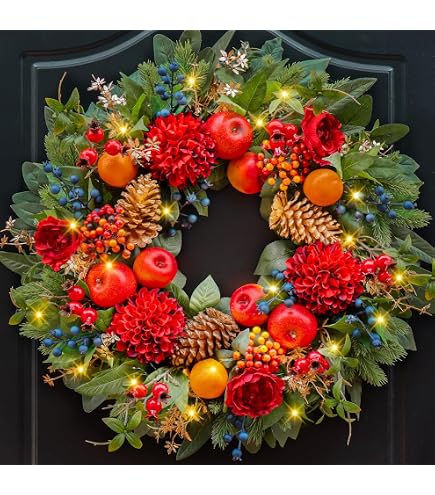 Amazon.com: Christmas Wreaths for Front Door, Soomeir 24 Inch