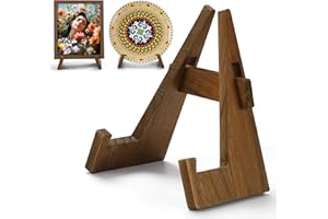 YCLYC Wooden Plate Stand, 9 Inch Decorative Ornament Display Stand, Plate Holders for Displaying, Picture Frame Holder Stand, Cookbook Stand for Recipe Books, Photos & Collectibles