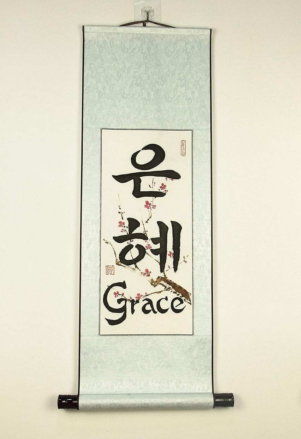 Paintings - Korean Calligraphy Name Wall Art/Custom Made and Hand Painted in Hangul Symbols