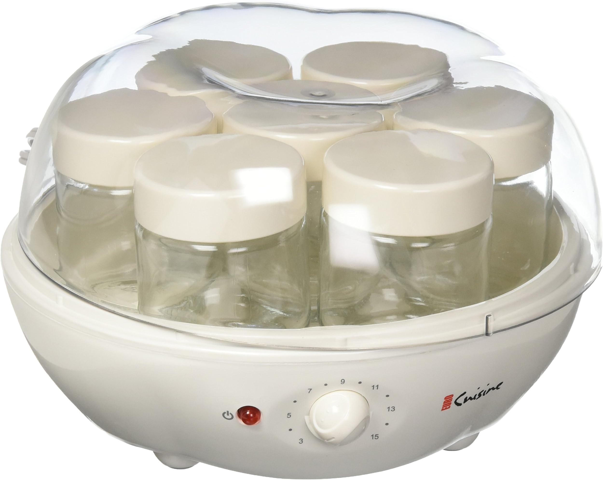 EuroCuisine Automatic Yogurt Maker (White) (6"H x 9.5"W x 9.5"D)
