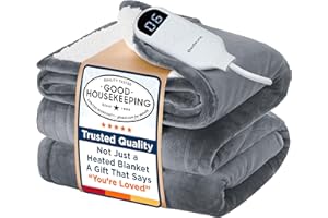 Bedsure Electric Blanket Full Size - Soft Flannel Heated Blanket Full, GentleSoft Fast Heating with 10 Time Settings & 6 Heat Settings, Warm Gift for Grandma (72x84 inches, Grey)