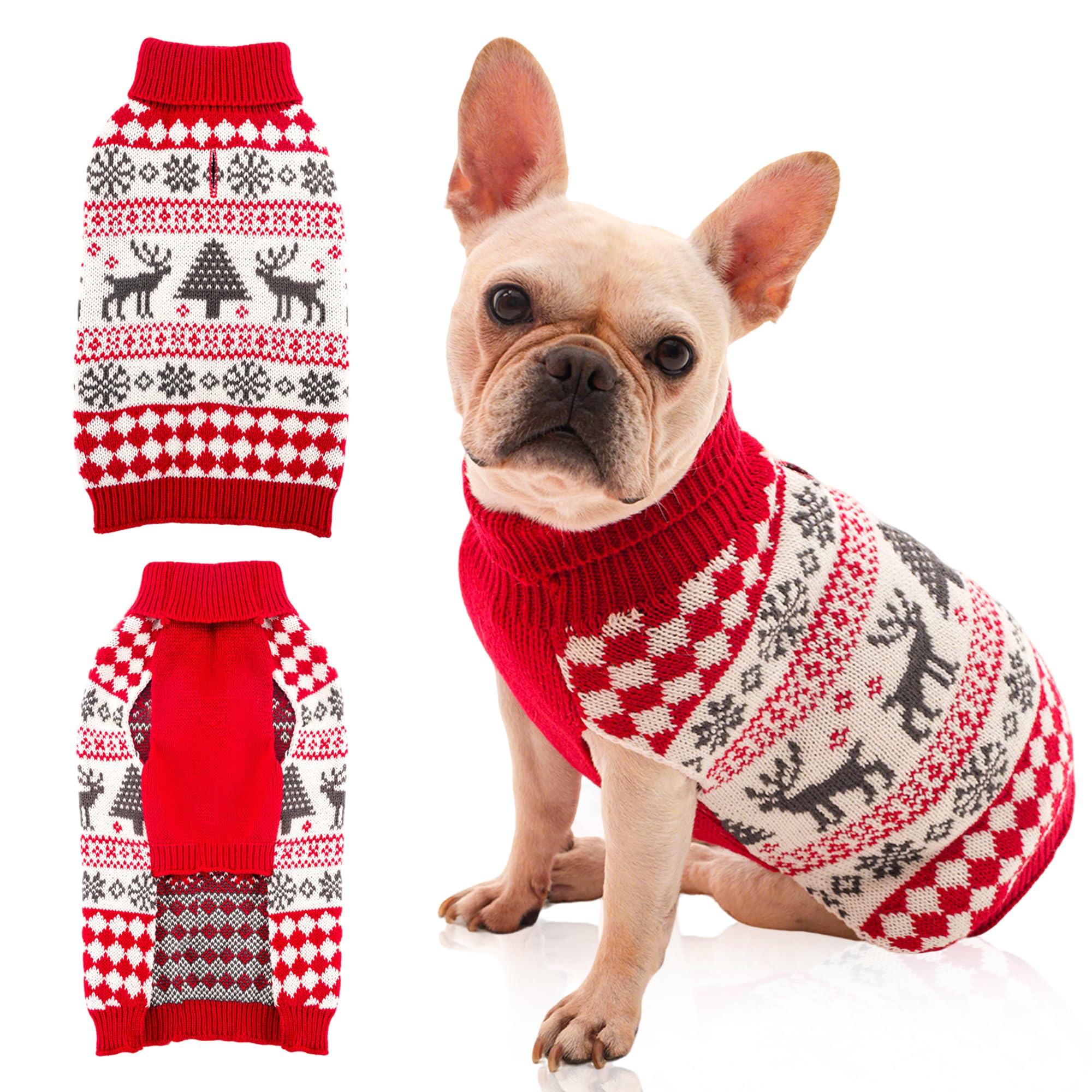Photo 1 of **SIMILAR**
**SMALL**
Christmas Dog Sweaters for Small, Medium, Large Dogs, Soft Cozy Warm Material for Winter Outdoor (Red, 2XL)