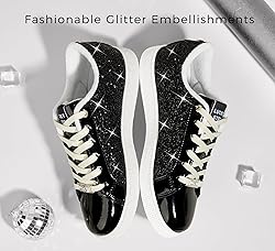 LUCKY STEP Women's Fashion Star Sneaker Lace Up Low