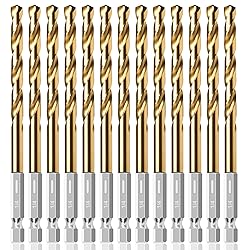 AIMLENTOOL 13PC 1/4" Titanium Coated Twist Hex