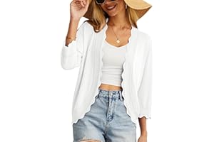 GRECERELLE Womens Lightweight Open Front Summer Cardigan Sweaters Casual Cropped Knit Tops Elegant Shrugs for Women