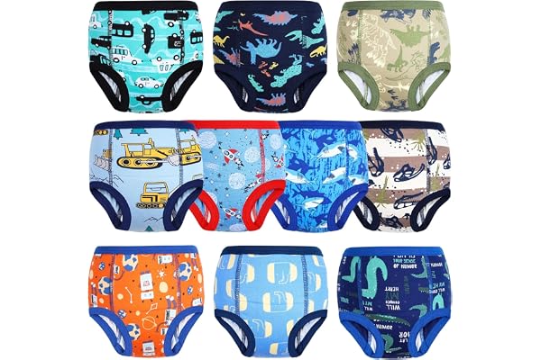 MooMoo Baby Training Underwear Absorbent Potty Training Pants for Boys and Girls Cotton Pee Pants 2T-9T