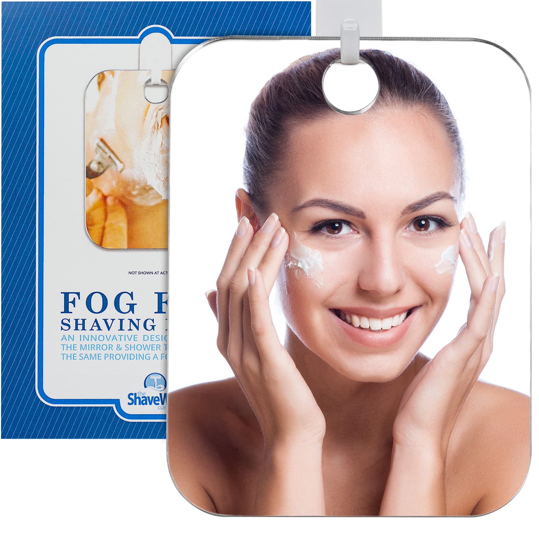Shave Well Original Anti-Fog Shaving Mirror | Fogless Hanging Bathroom Shower Mirror with Handheld Option for Men and Women | Includes Long-Lasting Removable Adhesive Hook for Wall