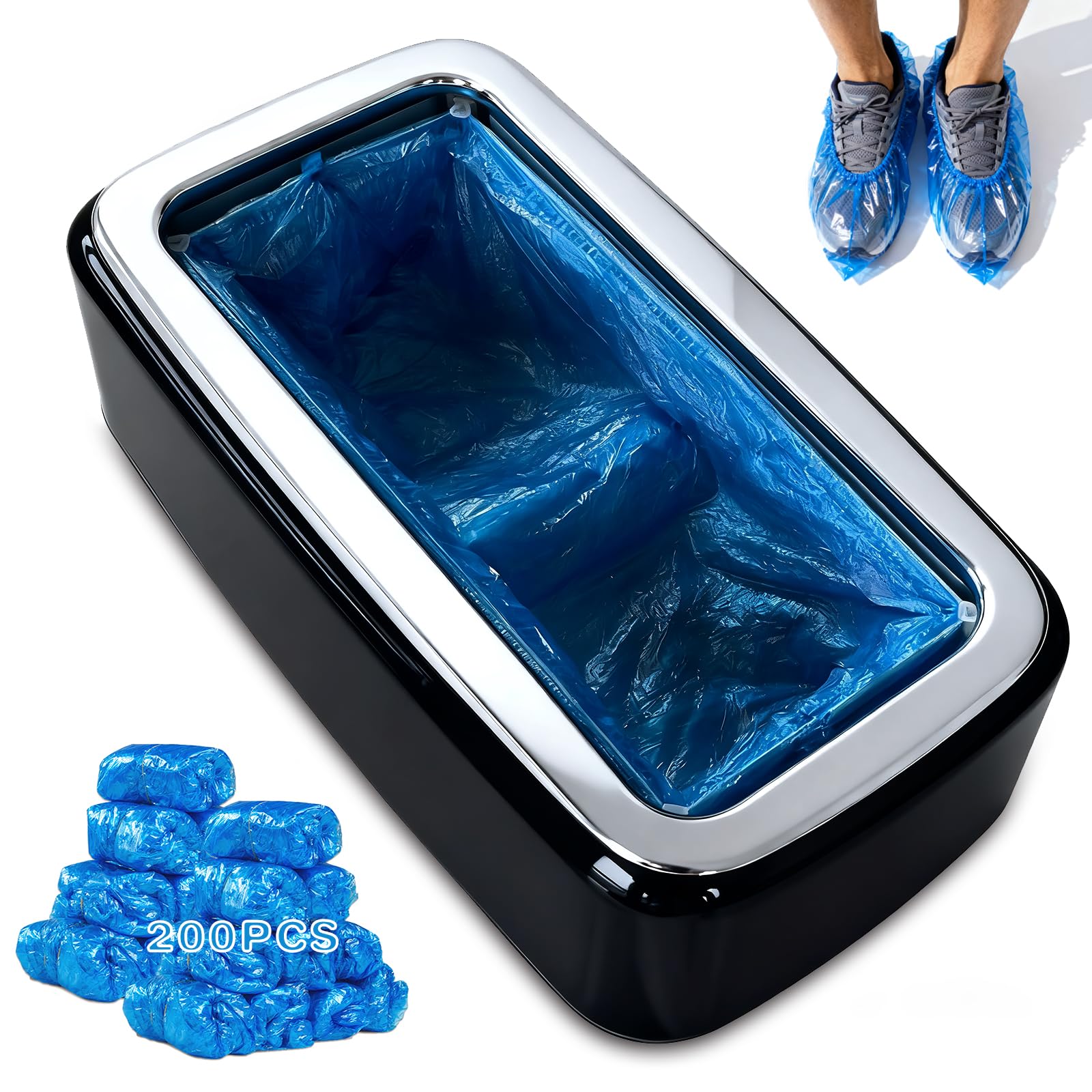 Photo 1 of Shoe Cover Dispenser Automatic Shoe Cover Machine with 200pcs Shoe Covers Disposable Portable Automatic Shoe Cover Dispenser Shoe Booties Disposable Non Slip for Home Office Factory Supermarket
