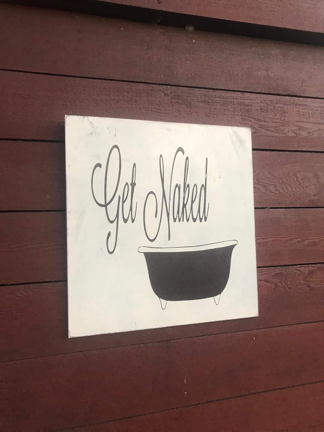 Amazon Com Funny Bathroom Signs Get Naked Farmhouse Decor Rustic