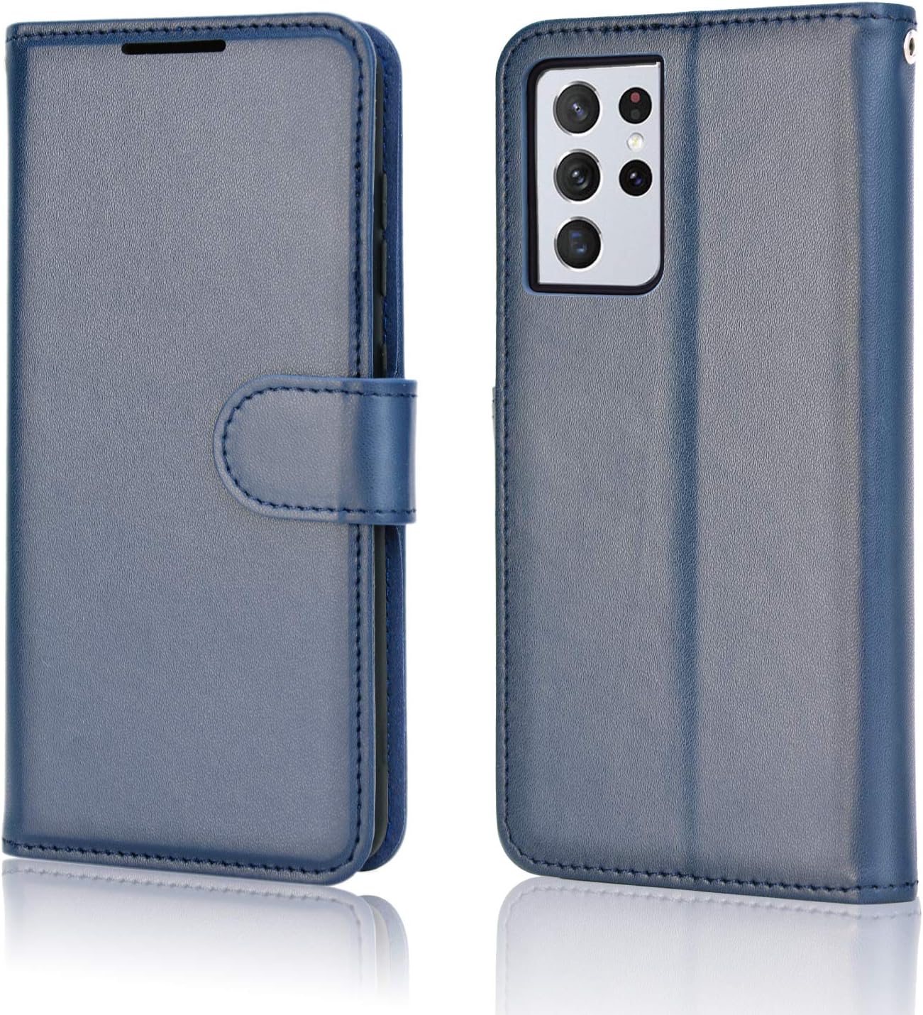 TECHGEAR Galaxy S21 Ultra Leather Wallet Case, Flip Protective Case Cover with Wallet Card Holder, Stand and Wrist Strap - Image 4