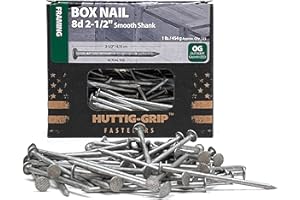 OHIY Huttig-Grip 2-1/2 in Framing Box Nails 8d Size, Outdoor Galvanized Finish, 1 lb Pack of 125 Nails