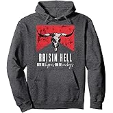 Raising-Hell With The Hippies And Cowboys Western Cowhide Pullover Hoodie