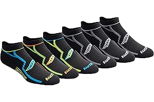 Saucony Men's RunDry Bolt Performance No-Show Socks, Available in M-XXL (6, 12, 18 Pairs)