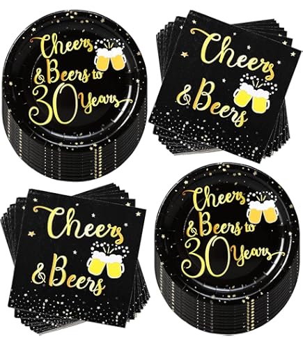 AOYEGIC 30e verjaardagsdecoratie, glitter cheers to 30 jaar, verjaardag