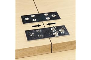 ENNDURE Clamping Mending Plate | 3.5" x 1.5" | Straight Steel Bracket Brace Repair Tabletop, Panel Connector | Galvanized Wood Table Top, Connecting | Clamp Fastener Draw Bolt Joint Furniture Woodworking (16)