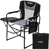 SUNNYFEEL Camping Directors Chair, Heavy Duty,Oversized Portable Folding Chair with Side Table, Pocket for Beach, Fishing,Trip,Picnic,Lawn,Concert Outdoor Foldable Camp Chairs