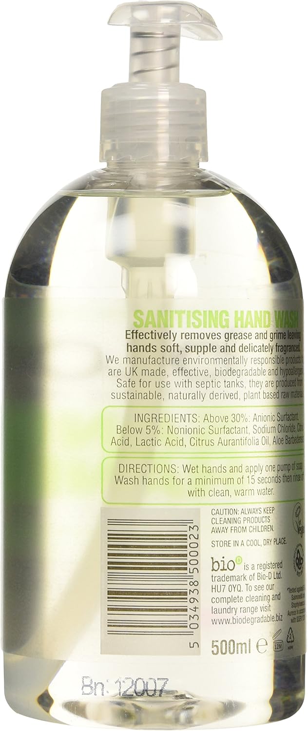 Bio-D 500 ml Anti Bacterial Hand Wash with Lime and Aloe, 500 ml (Pack of 1) - Image 4