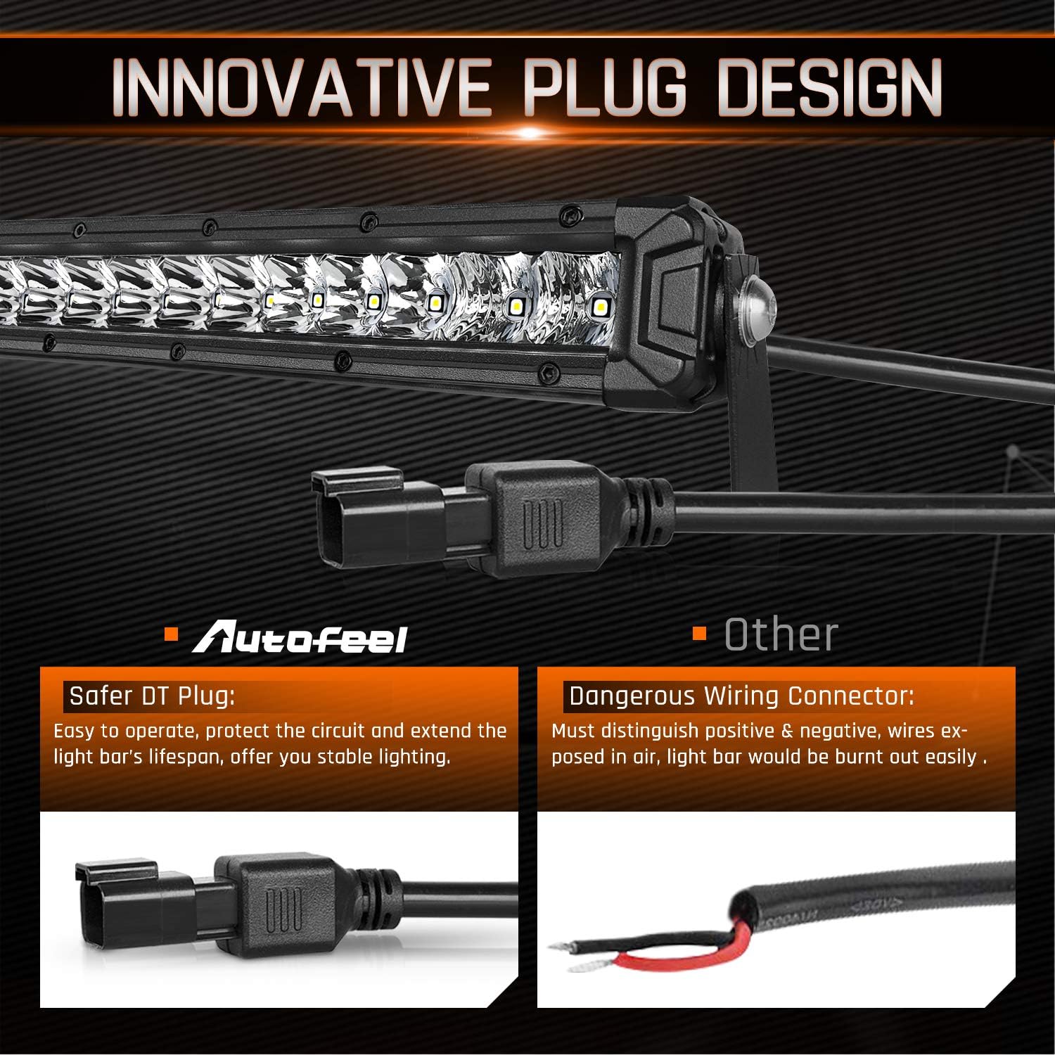 AutoFeel 20 Inch LED Light Bar 12000LM Osram Chip Flood & Spot Beam Combo Single Row LED Off Road Light Driving Light for Truck ATV SUV Boat, 1 Year Warranty: Automotive