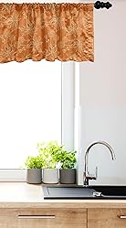 Ambesonne Burnt Orange Window Valance, Dandelions