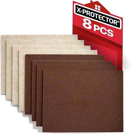 X Protector 8 Pack Premium Felt Furniture Pads 8 X6 Heavy Duty 1 5 Felt Sheets Cut Furniture Felt Pads For Furniture Feet You Need Best Furniture