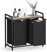 VASAGLE 2-Compartment Laundry Basket Sorter 92L 73x33x72 cm Camel view 1