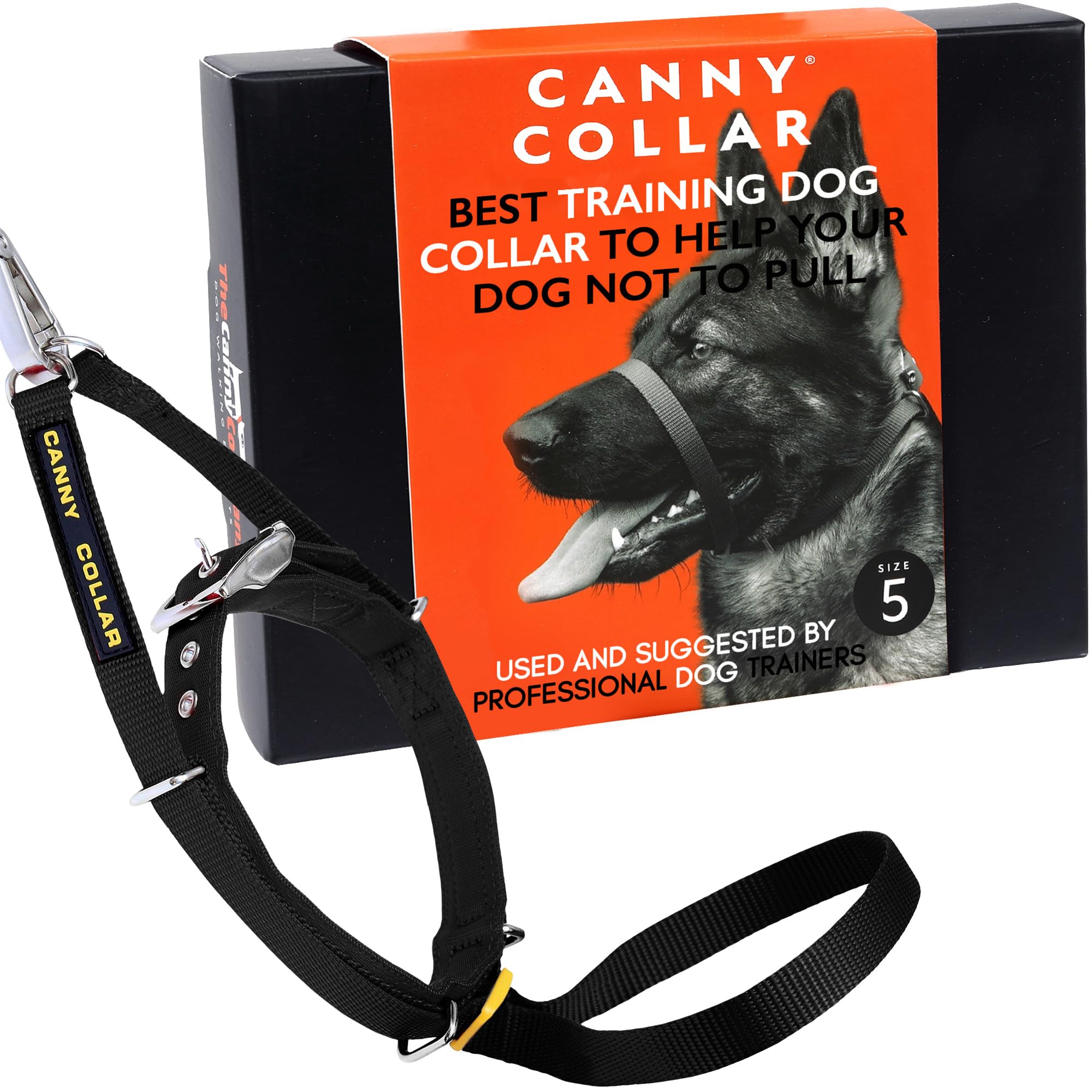 Canny Collar No-Pull Dog Headcollar | Train Your Dog To Stop Pulling & Walk On a Regular Collar & Loose Lead | Kind, Safe, Comfortable Training Aid | Black – Size 5 — image 1