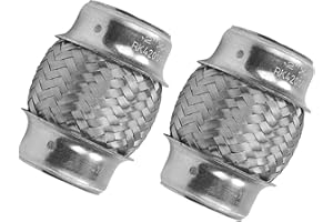 WestMotive, Exhaust Flex Pipe, 2"x4" Heavy Duty Stainless Steel Double Braid Flexible Tube, 2 Pack