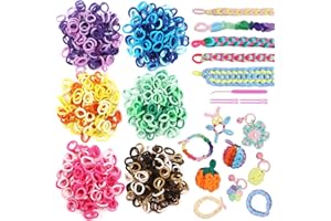 1200 Pcs Cloth Loom Bands Refill for Kids Weaving Loom Bracelets Kit,Elastic Fabric Loops for DIY Weaving Crafts, Gentle Hair
