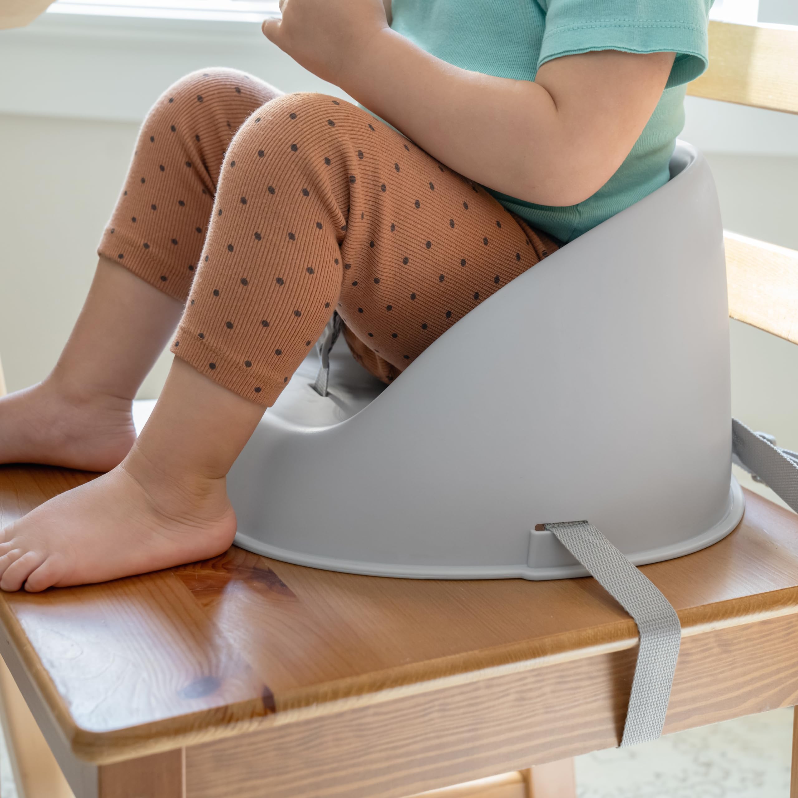Ingenuity: ity by Ingenuity My Spot Easy-Clean Baby Booster Feeding Chair, 3-Point Harness, Washable Removable Straps - Grey, User Age Range: 6 - 60 months, Requires Assembly