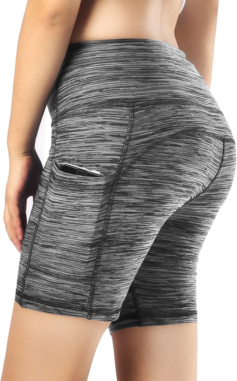 Womens Active Running Yoga Short Workout Shorts with Pocket
