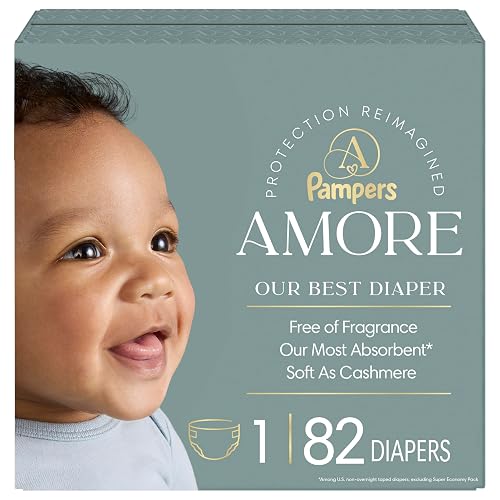 Pampers AMORE, Size 1, Our Best Diaper, 1 Pack (Count of 82)