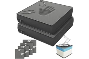 YENING Memory Foam Outdoor Chair Cushions Waterproof 4 Inch Extra Thick Patio Seat Pads for Furniture 20x20 Grey Set of 2