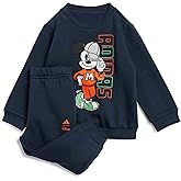 adidas Unisex-Baby Disney Mickey Mouse Joggers Set, Aurora Ink/Impact Orange, 3 Months
