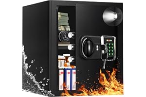 YAYAG 2.5 Cu Ft Safe Box with Fireproof Waterproof, Digital Security Home Safe with External Type-C Interface, Mute Function 