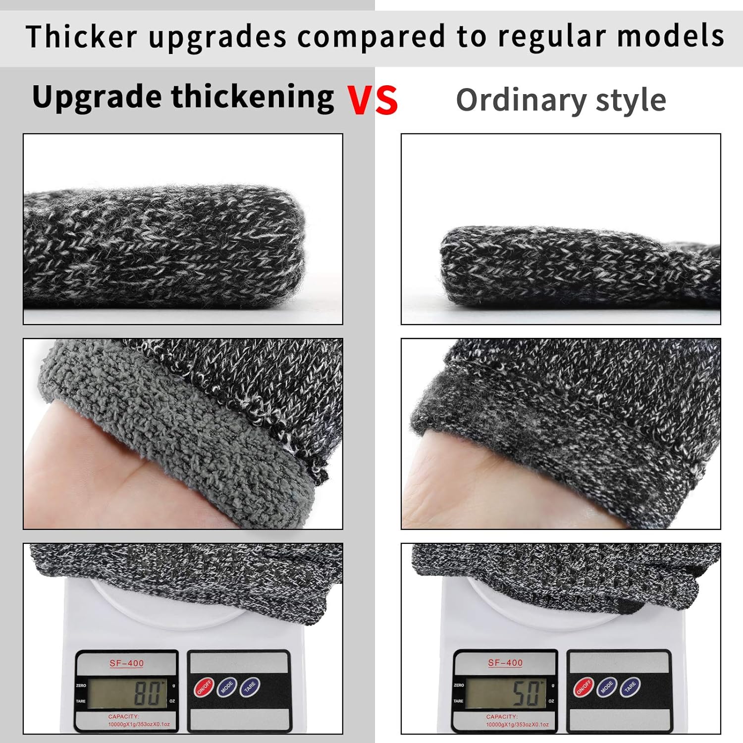 Achiou Winter Knit Gloves Thicken Warm Touchscreen Thermal Soft Lining Texting Generation Ⅱ Upgraded : Clothing
