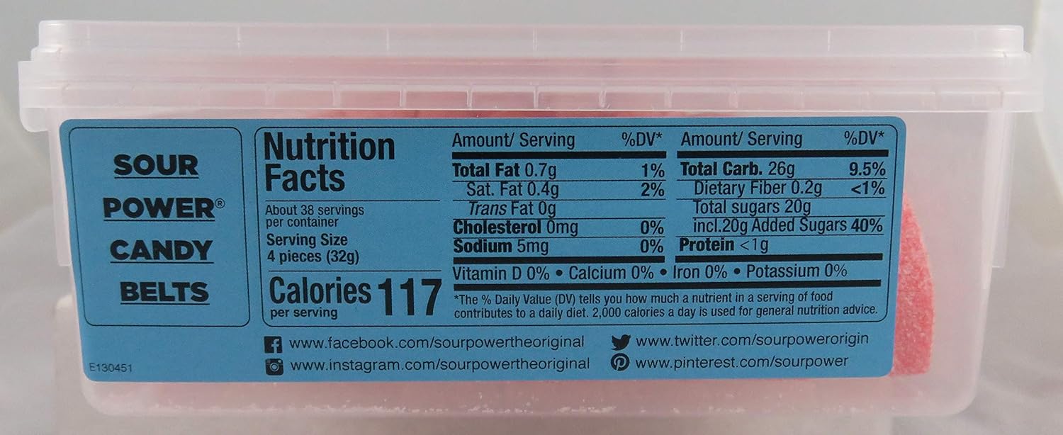 SOUR POWER Strawberry Belts, 42.3 Ounce : Grocery & Gourmet Food