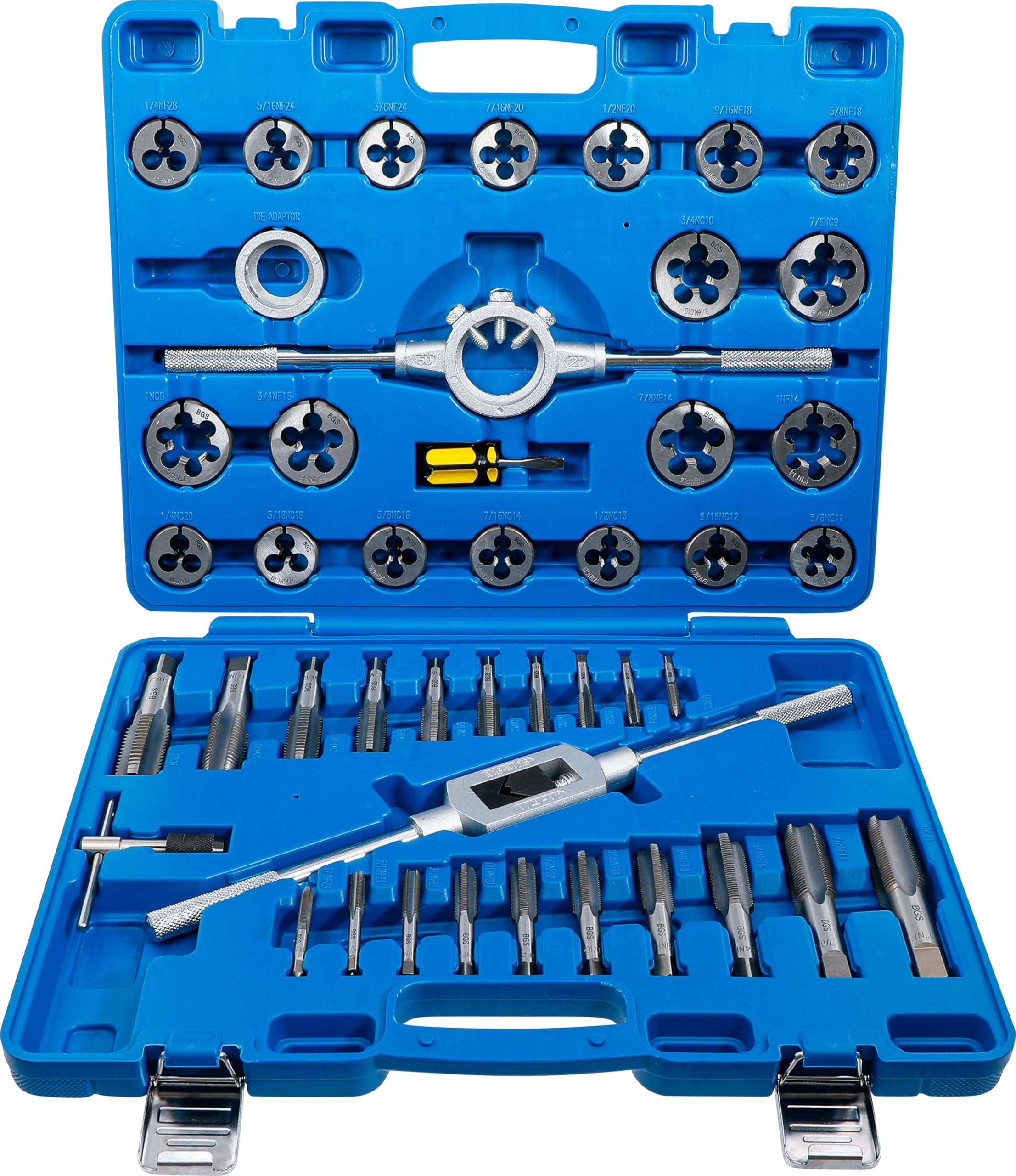 BGS 1898 | Tap and Die Set | Inch Sizes | 1/4" - 1" | 45 pcs. — image 1