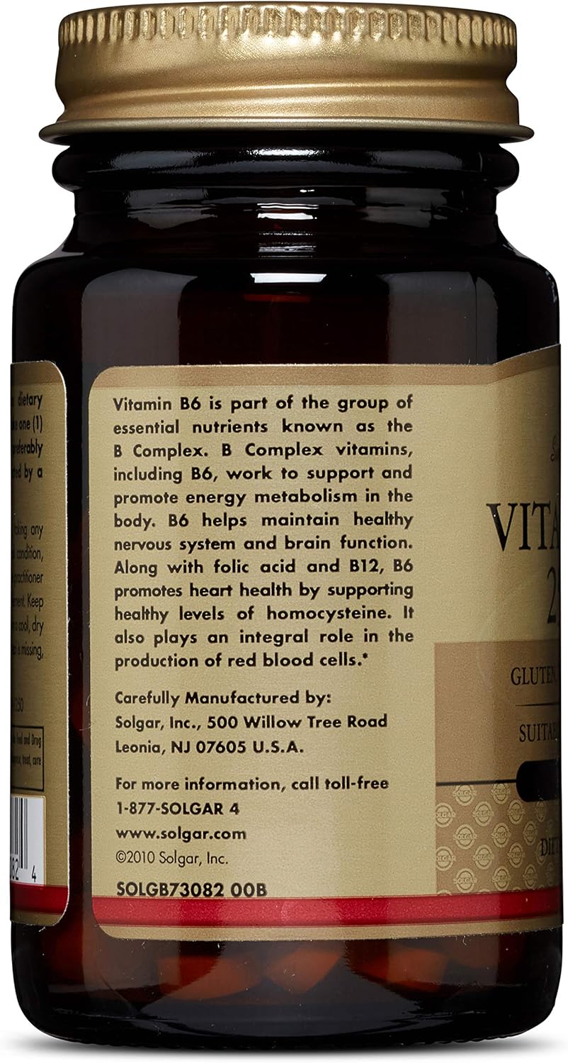 Solgar Vitamin B6, 25 mg, 100 Tablets DailyNutriPlus LLC