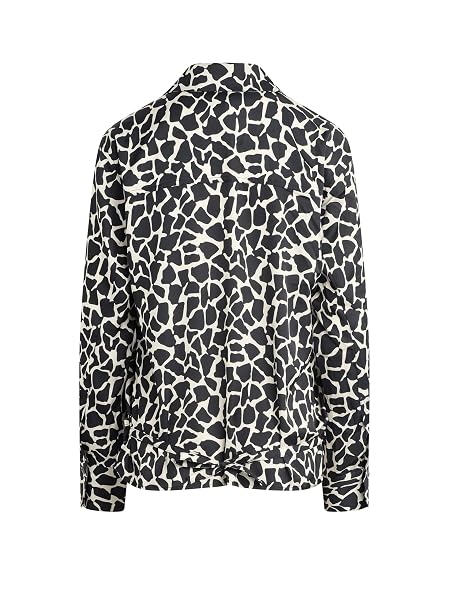 HUDSON WOMEN’S LONG SLEEVE WRAP SHIRT, GIRAFFE PRINT