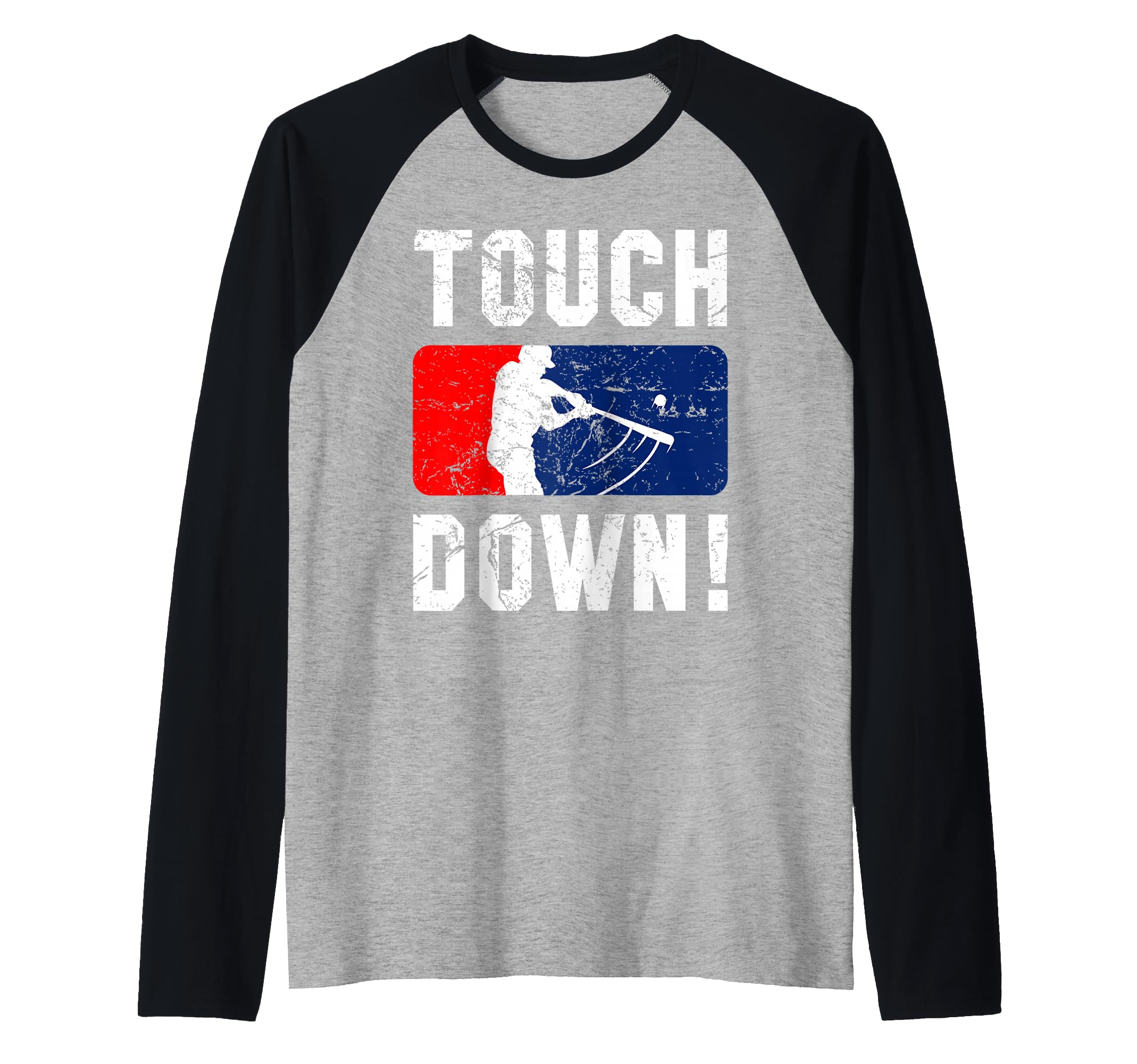 Touchdown Baseball Inspired Double Play Practice Game Raglan Baseball Tee