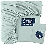 LANE LINEN Fitted Sheets Twin Size, Charcoal