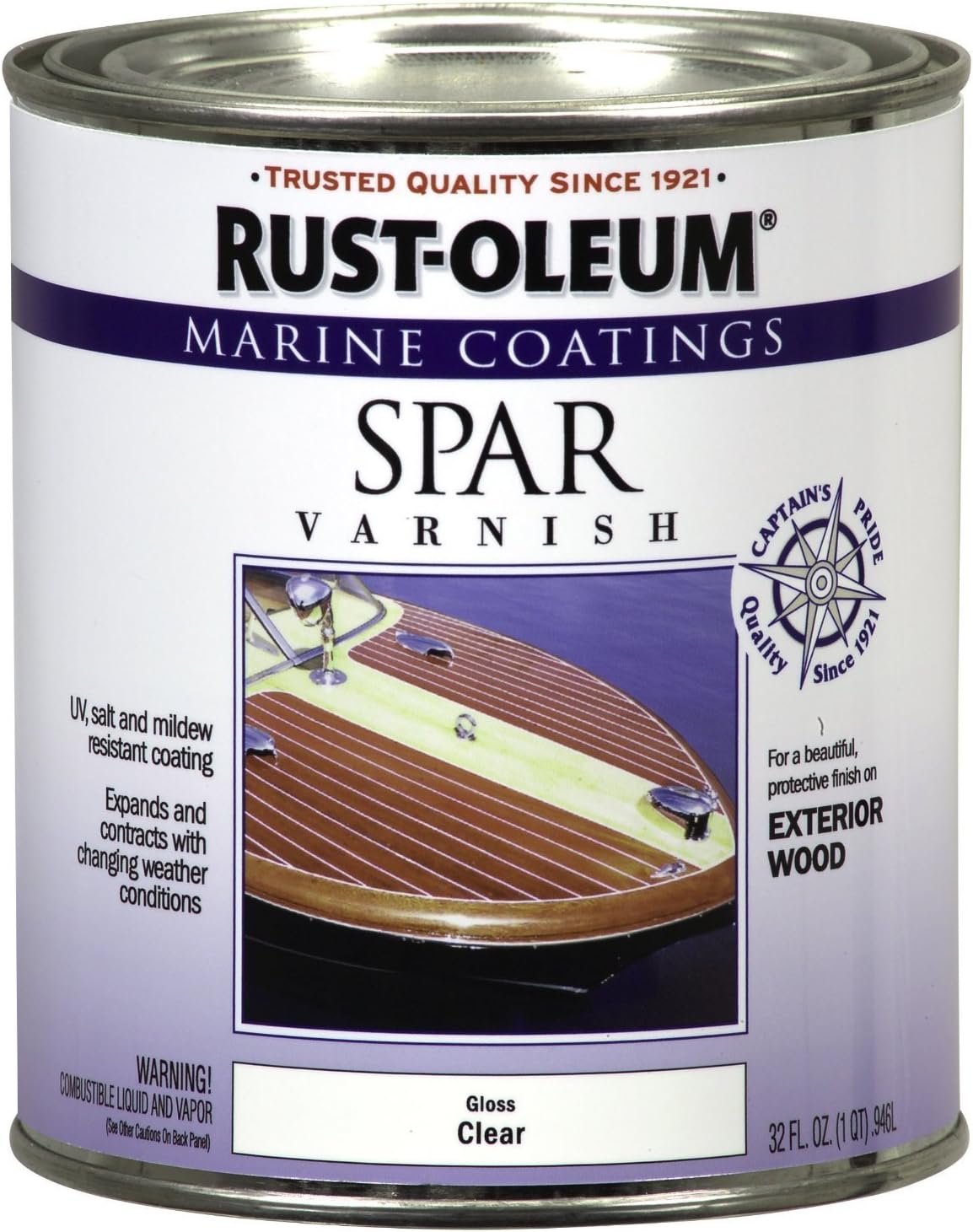 Rust-Oleum 207008 Marine Spar Varnish 1-Quart - 6 Pack
