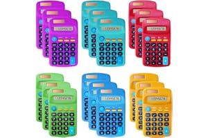 18 Pack Basic Calculators for Students, Pocket Calculator Bulk Classroom Mini Calculators Solar and Battery Dual Powered Hand