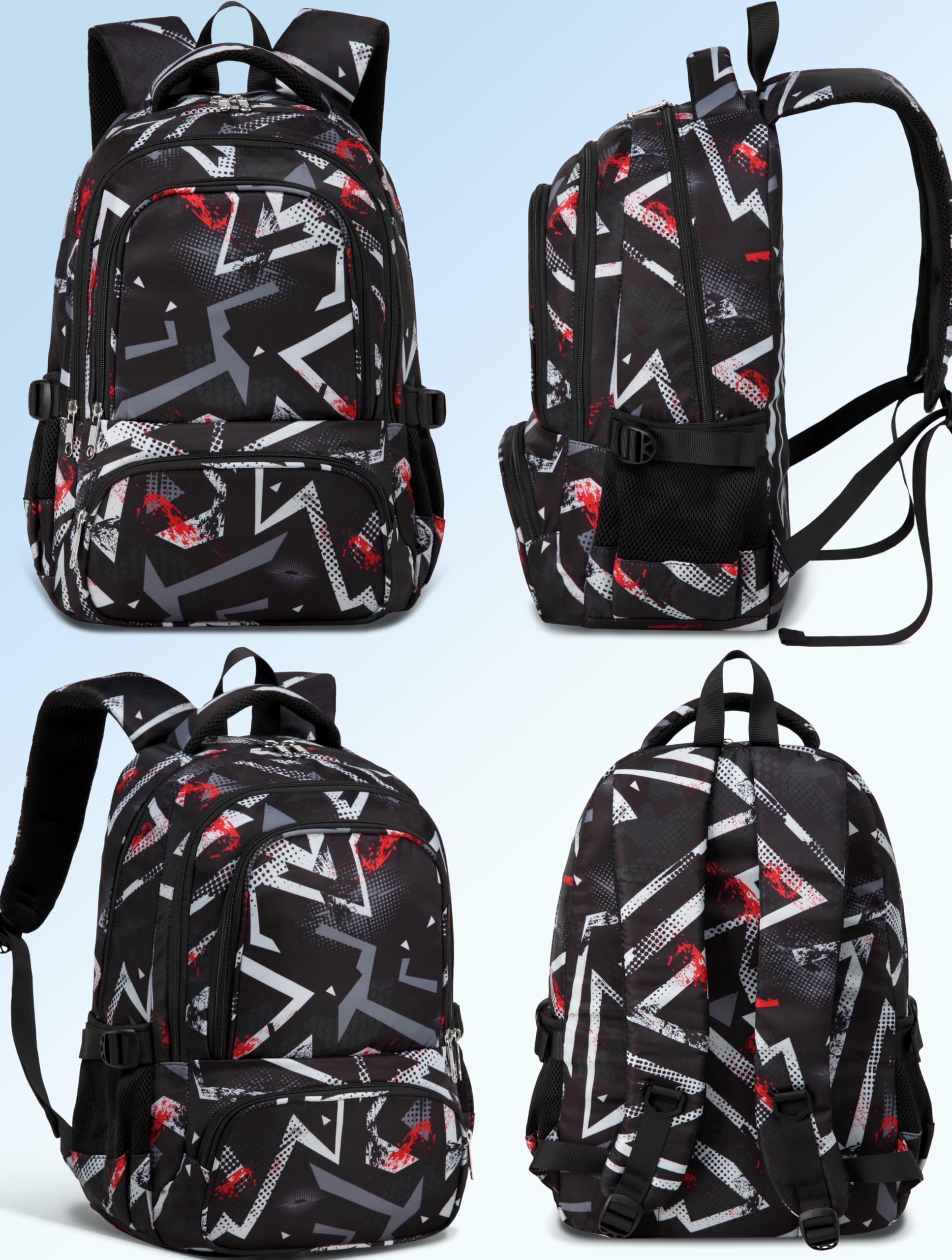 BLUEFAIRY Kids Backpacks for Boys Girls Elementary Primary Middle School Bookbags Back to School Bags for Childs Age 6-8 Mochilas Escolares para Niños Niñas 17 Inch Dark Black