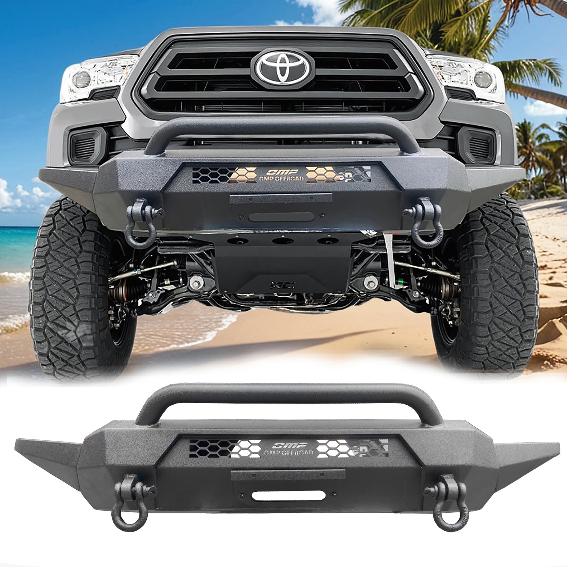 Photo 1 of OMP Offroad Front Bumper Compatible for Toyota Tacoma 2016-2023 - 3rd Gen Tacoma Enhanced Protection and Style