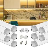 Muzata 10Pack 6.6FT Silver V-Shape Corner LED Channel Milky Cover V1SW WW | Silver LED Channel, Milky Diffuser Cover, 16x16mm V Shape, Corner Lighting, Fits 10mm LED Strips